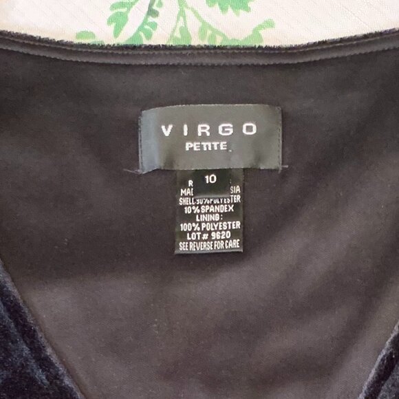❤️HP❤️🌟Virgo Petite Little Black Velvet Dress (SZ 10) - Picture 5 of 6